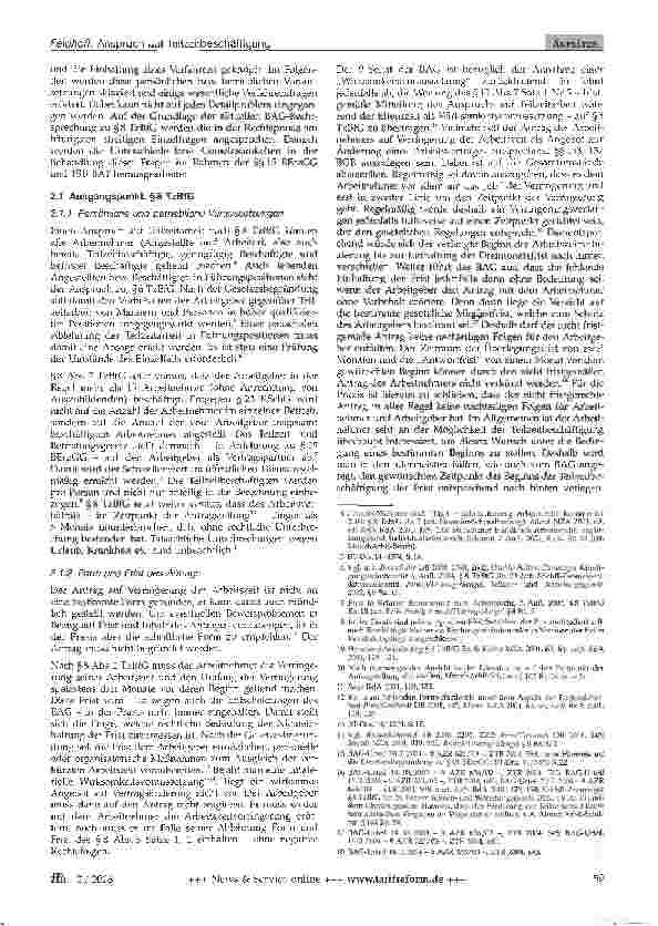 Vorschauseite 2: Anspruch auf Teilzeitbeschäftigung -Zum Verhältnis der rechtlichen Grundlagen der §§8 TzBfG, 15 BErzGG und 15b BAT/11 TVöD im Kontext der aktuellen Rechtsprechung des Bundesarbeit…