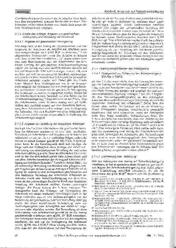 Vorschauseite 3: Anspruch auf Teilzeitbeschäftigung -Zum Verhältnis der rechtlichen Grundlagen der §§8 TzBfG, 15 BErzGG und 15b BAT/11 TVöD im Kontext der aktuellen Rechtsprechung des Bundesarbeit…