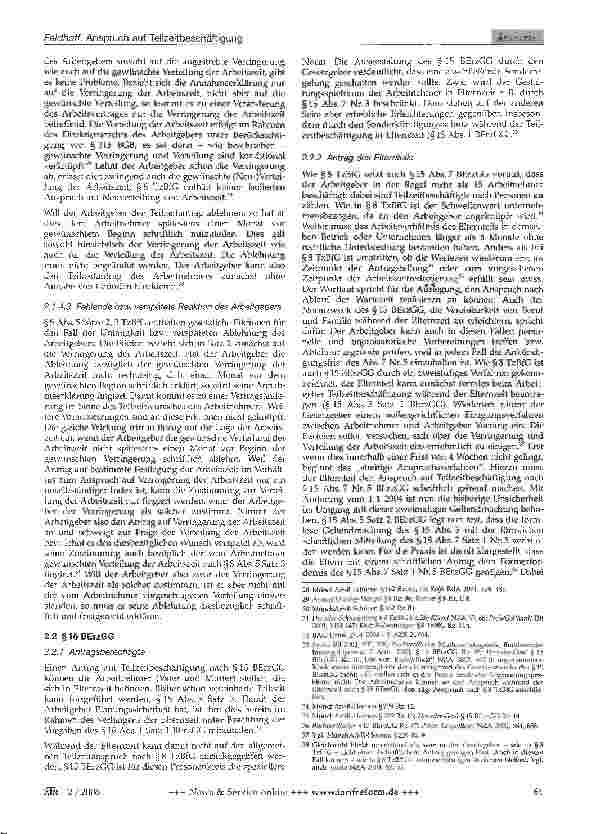 Vorschauseite 4: Anspruch auf Teilzeitbeschäftigung -Zum Verhältnis der rechtlichen Grundlagen der §§8 TzBfG, 15 BErzGG und 15b BAT/11 TVöD im Kontext der aktuellen Rechtsprechung des Bundesarbeit…