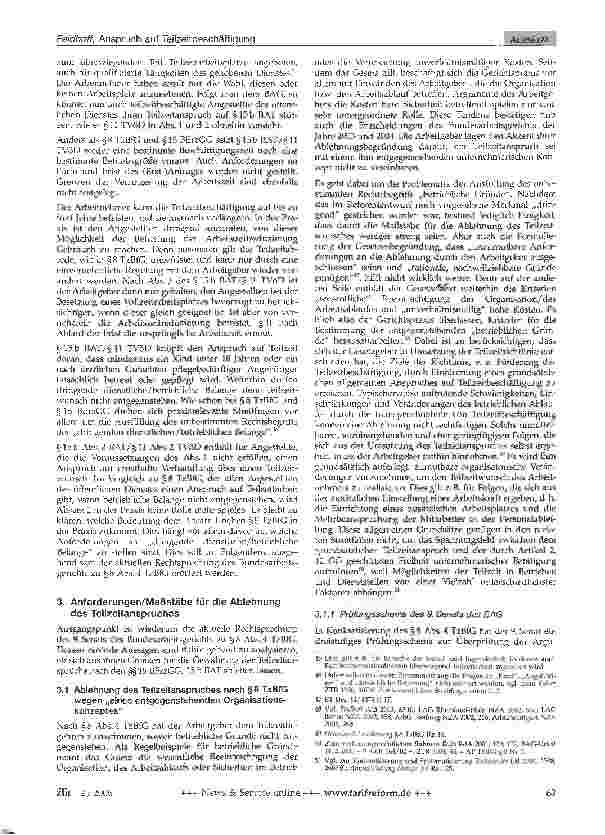 Vorschauseite 6: Anspruch auf Teilzeitbeschäftigung -Zum Verhältnis der rechtlichen Grundlagen der §§8 TzBfG, 15 BErzGG und 15b BAT/11 TVöD im Kontext der aktuellen Rechtsprechung des Bundesarbeit…