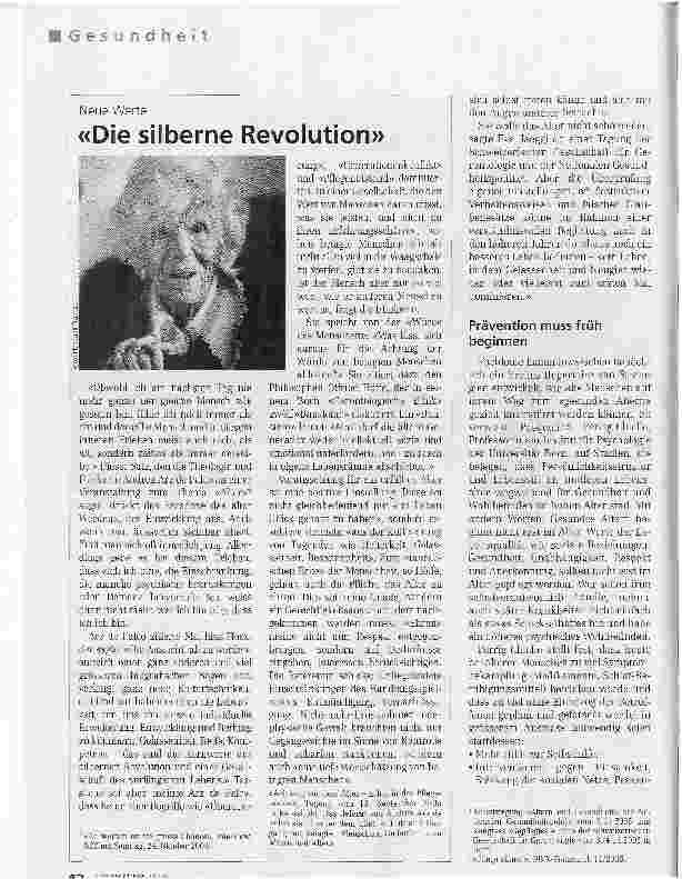 Vorschauseite 3: Gesundheit im AlterGepflegt und kreativ altern
