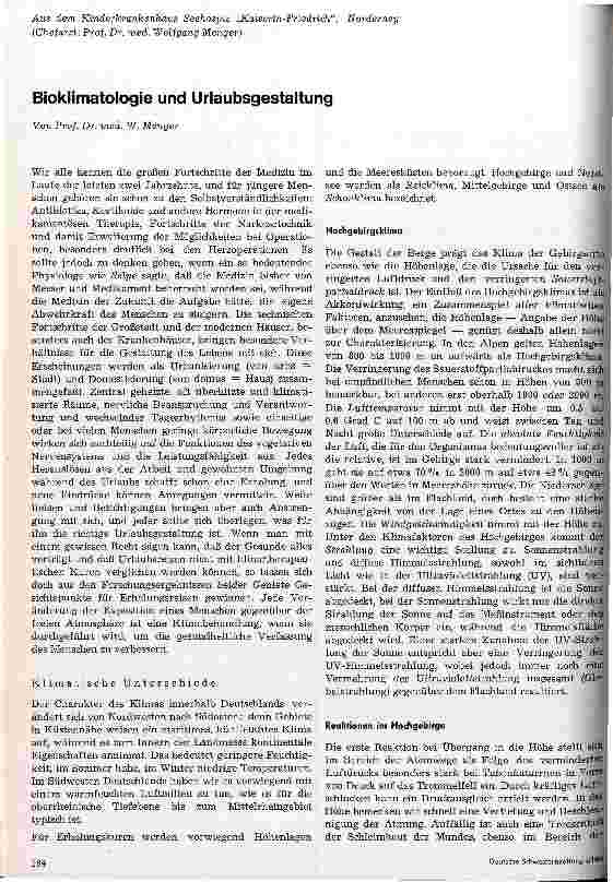Vorschauseite 1: Bioklimatologie und Urlaubsgestaltung