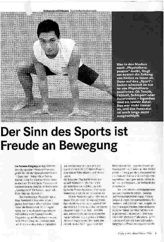 Vorschauseite 1: Der Sinn des Sports ist Freude an Bewegung