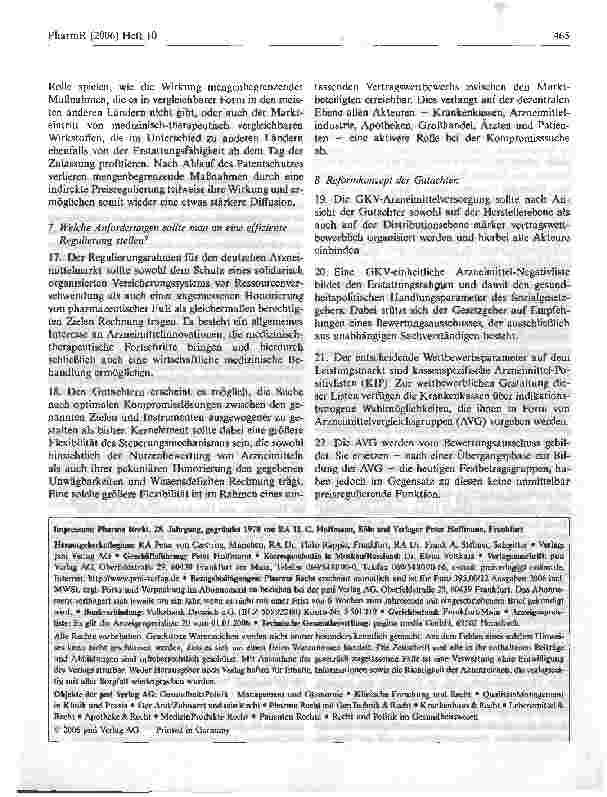 Vorschauseite 4: Steuerung der Arzneimittelausgaben und Stärkung des Forschungsstandortes für die pharmazeutische Industrie