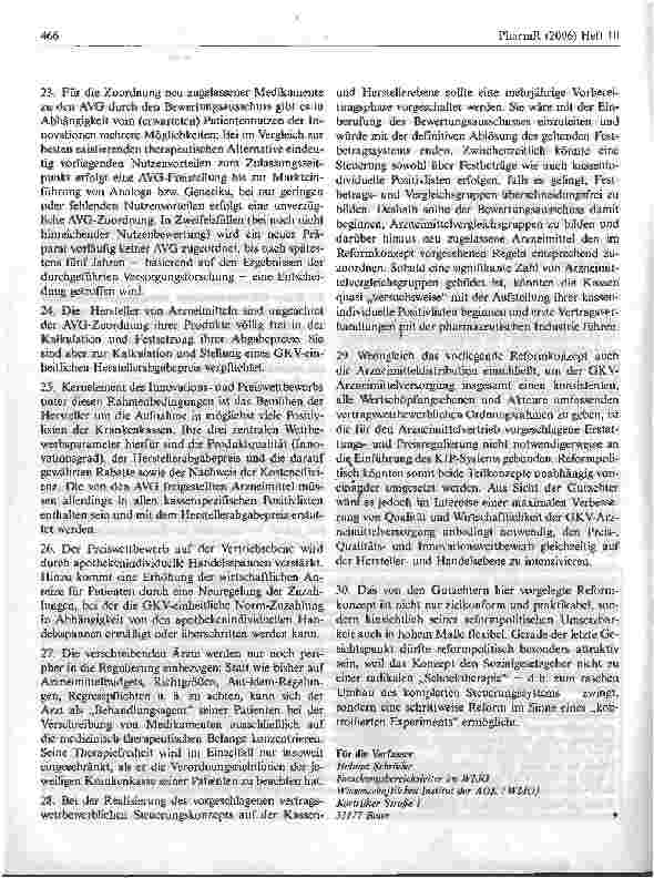 Vorschauseite 5: Steuerung der Arzneimittelausgaben und Stärkung des Forschungsstandortes für die pharmazeutische Industrie