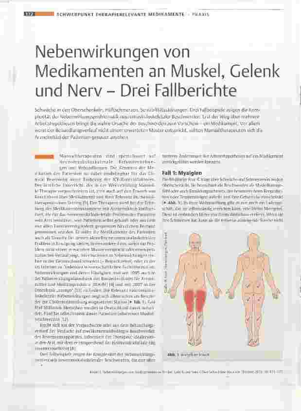 Vorschauseite 1: Nebenwirkungen von Medikamenten an Muskel, Gelenk und Nerv Drei Fallberichte