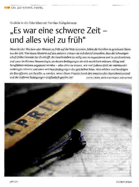 Vorschauseite 1: Es war eine schwere Zeit -und alles viel zu früh