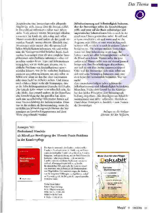 Vorschauseite 3: Die Rehabilitation von Stomaträgern - aus der Sicht der Betroffenen