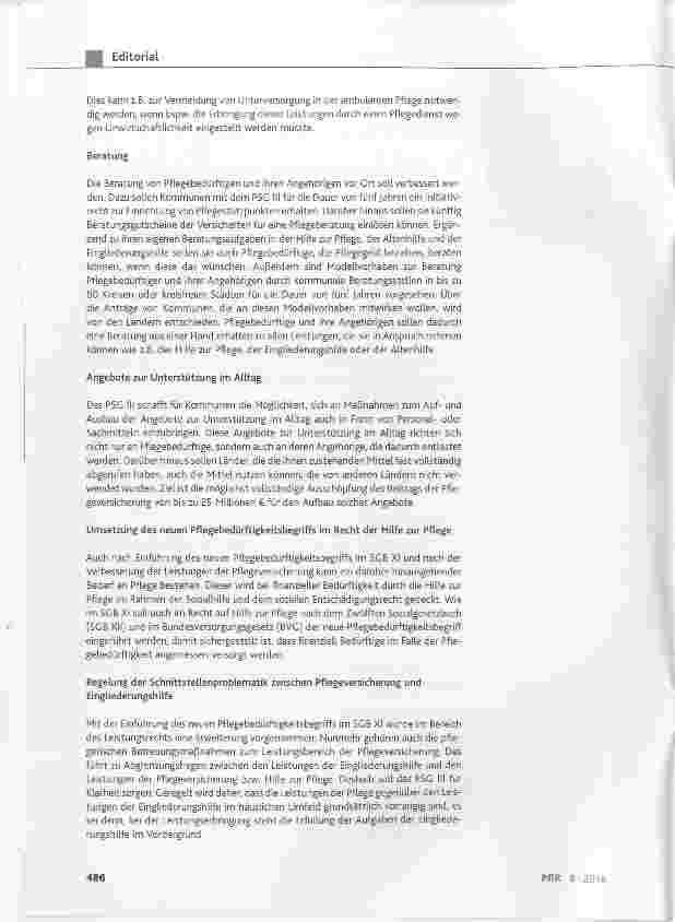 Vorschauseite 2: Zum Entwurf eines Dritten Pflegestärkungsgesetz PSG III