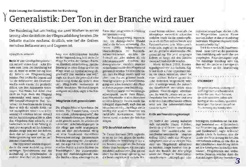 Vorschauseite 1: Generalistik: Der Ton in der Branche wird rauer