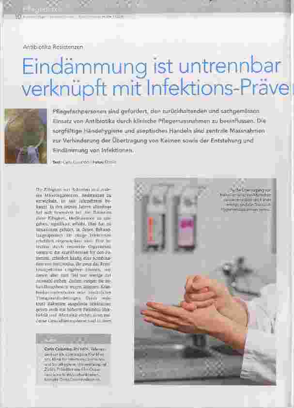 Vorschauseite 1: Eindämmung ist untrennbar verknüpft mit Infektions-Prävention