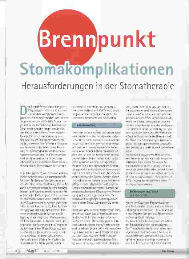 Vorschauseite 1: Stomakomplikationen Herausforderungen in der Stomatherapie