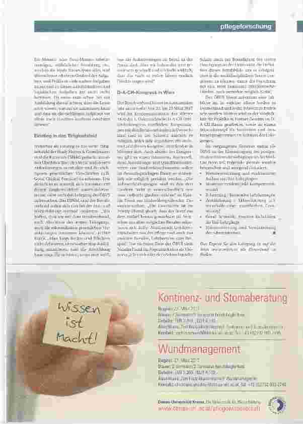 Vorschauseite 4: Clinical Study Nurse & Coordinator Ein neuer Berufsverband für alte Forderungen