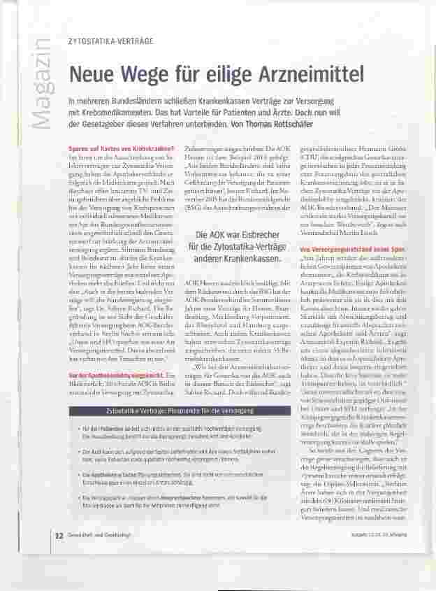 Vorschauseite 1: Neue Wege für eilige Arzneimittel