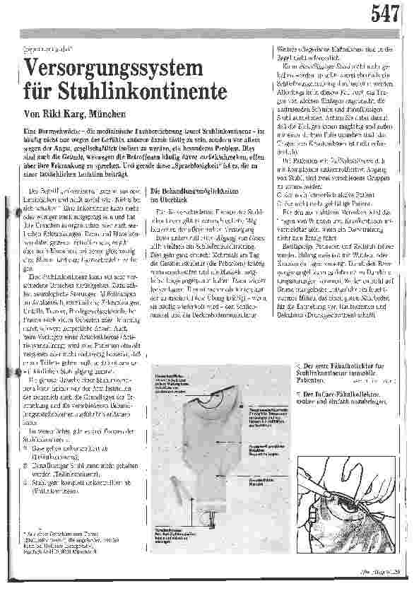 Vorschauseite 1: Versorgungssysteme für Stuhlinkontinente