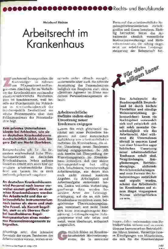 Vorschauseite 1: Arbeitsrecht im Krankenhaus