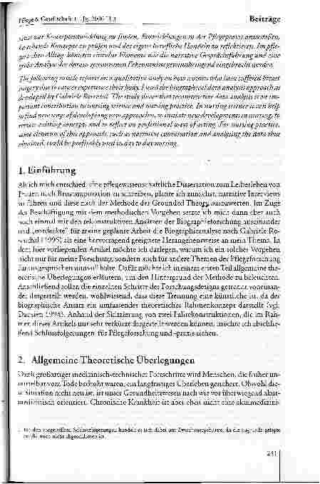 Vorschauseite 2: Biographieforschungein interessanter Weg für die Pflegeforschung