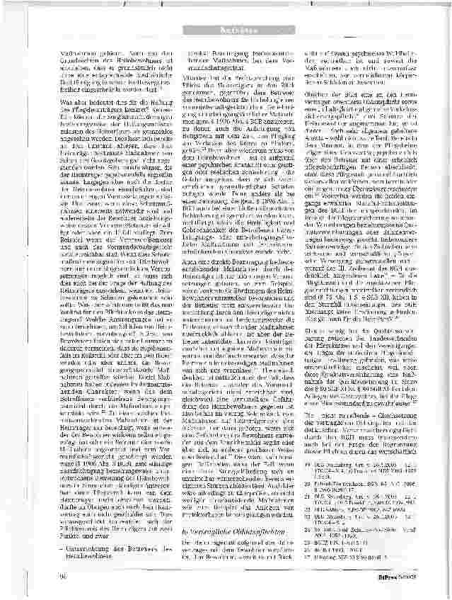 Vorschauseite 3: Zur Haftung des Pflegeheimträgers bei sturzbedingten Verletzungen von Heimbewohnern