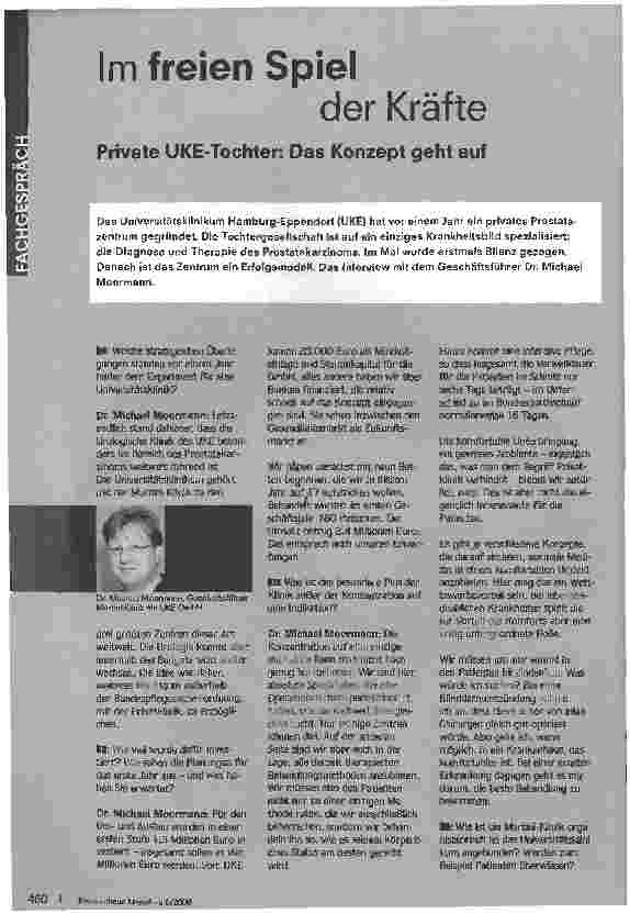 Vorschauseite 1: Im freien Spiel der KräftePrivate UKE-Tochter: Das Konzept geht auf