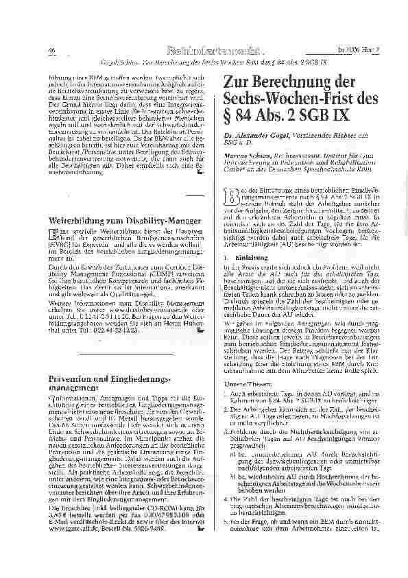 Vorschauseite 5: Betriebliches Eingliederungsmanagement - Rechtsfragen zur praktischen Umsetzung im Betrieb