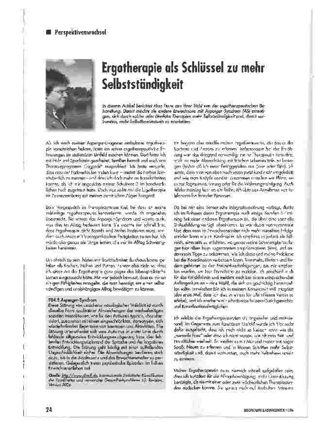 Vorschauseite 1: Ergotherapie als Schlüssel zu mehr Selbstständigkeit