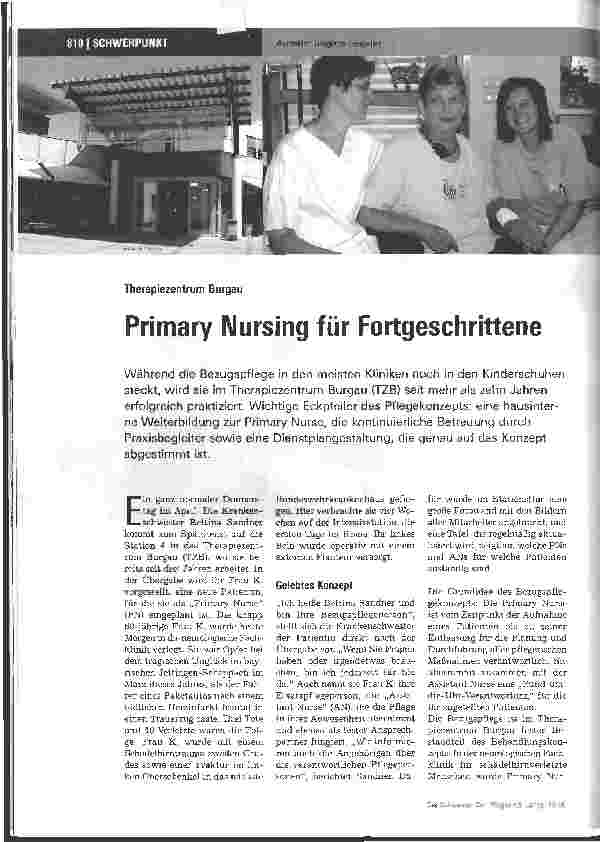 Vorschauseite 1: Primary Nursing für Fortgeschrittene
