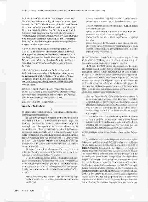 Vorschauseite 2: Einkommenssicherung nach §6 TV UmBw beinhaitet Altersdiskriminierung