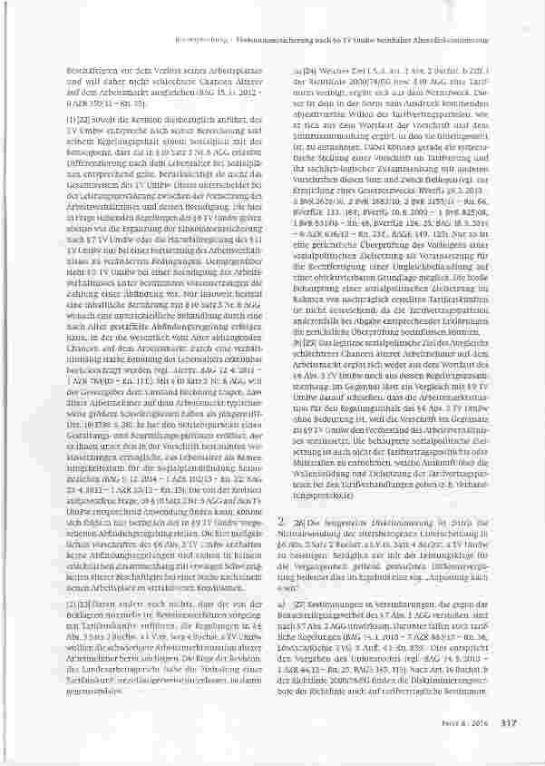 Vorschauseite 5: Einkommenssicherung nach §6 TV UmBw beinhaitet Altersdiskriminierung
