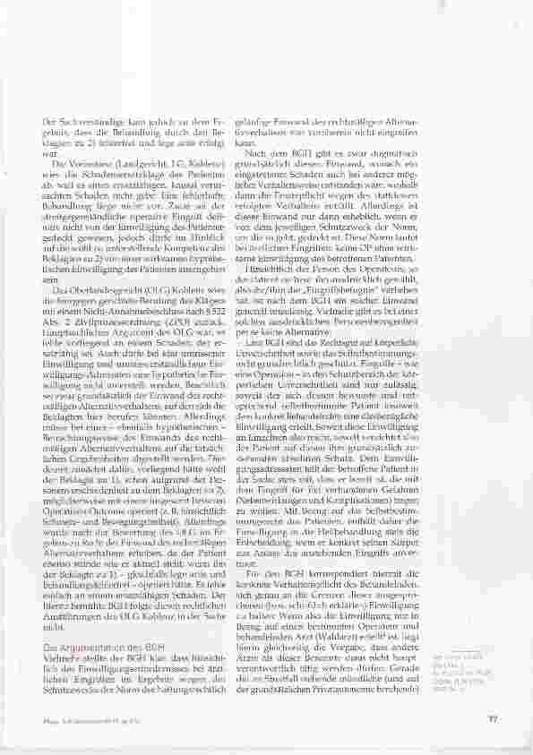 Vorschauseite 2: Der BGH zum Schutzzweck des Einwilligungserfordernisses