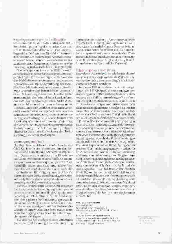 Vorschauseite 4: Der BGH zum Schutzzweck des Einwilligungserfordernisses