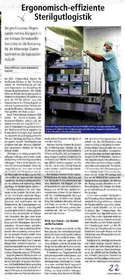 Vorschauseite 1: Ergonomisch-effiziente Sterilgutlogistik