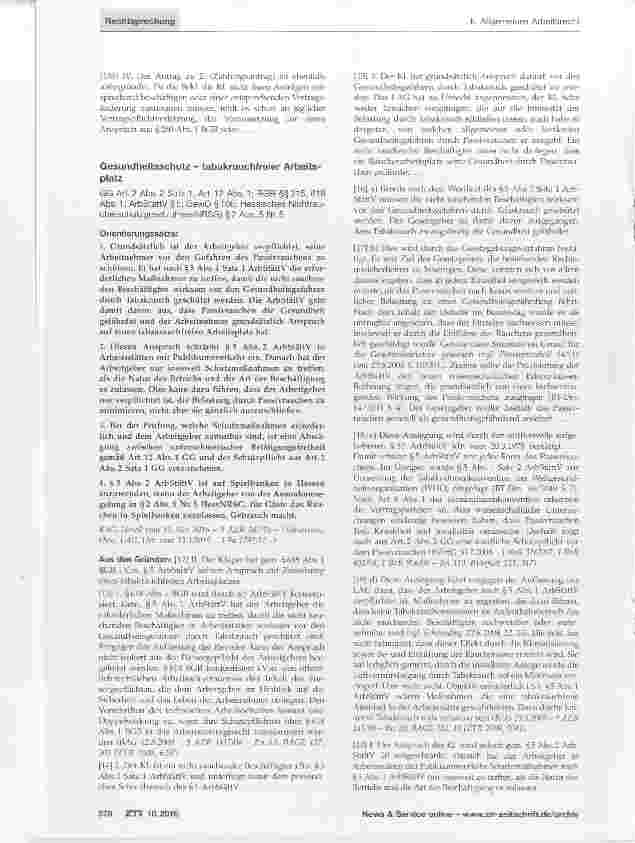 Vorschauseite 1: Gesundheitsschutz tabakrauchfreier Arbeitsplatz