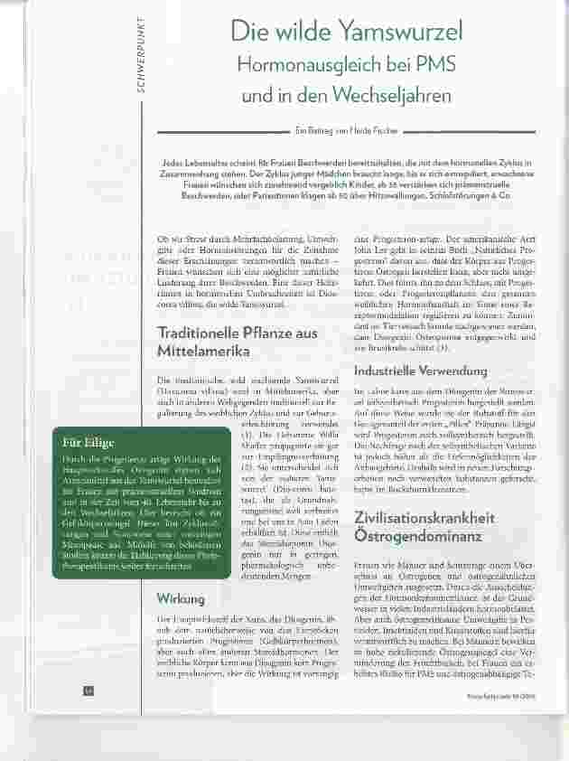 Vorschauseite 1: Die wilde Yamswurzel Hormonausgleich bei PMS und in den Wechseljahren
