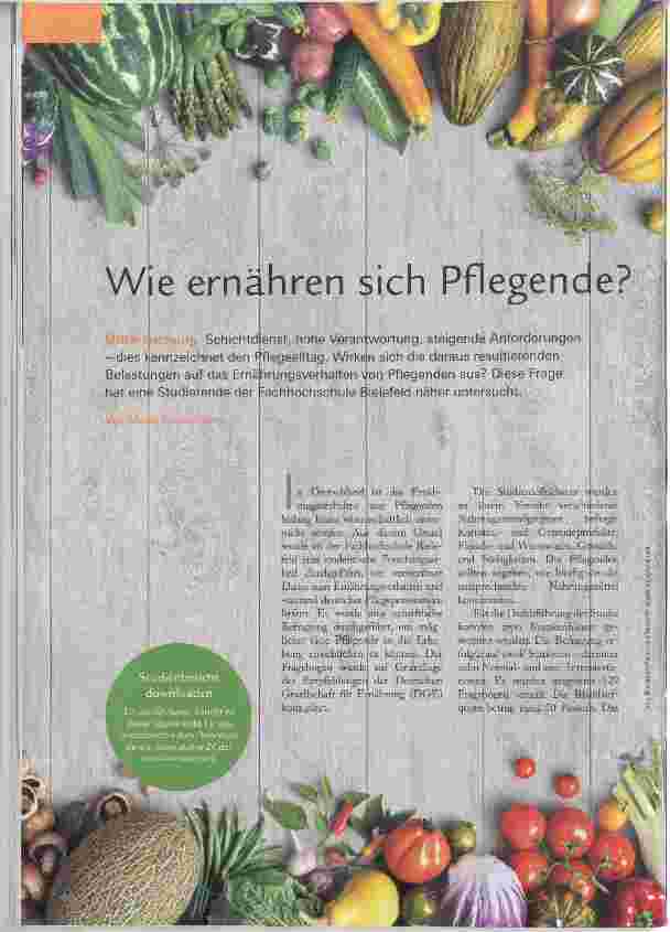 Vorschauseite 1: Wie ernähren sich Pflegende?
