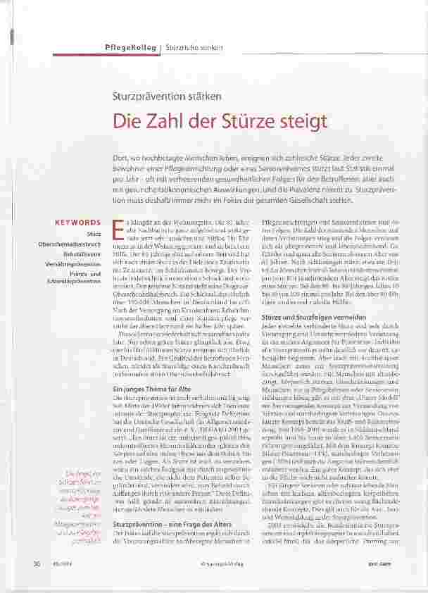 Vorschauseite 1: Die Zahl der Stürze steigt