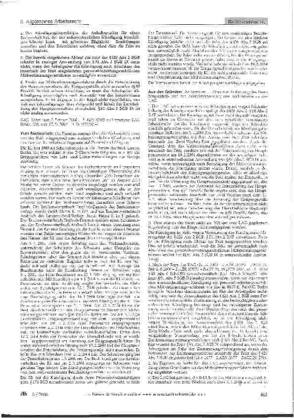Vorschauseite 5: Außerordentliche Kündigung mit notwendiger Auslauffrist nach Schließung einer Abteilung eines Krankenhauses
