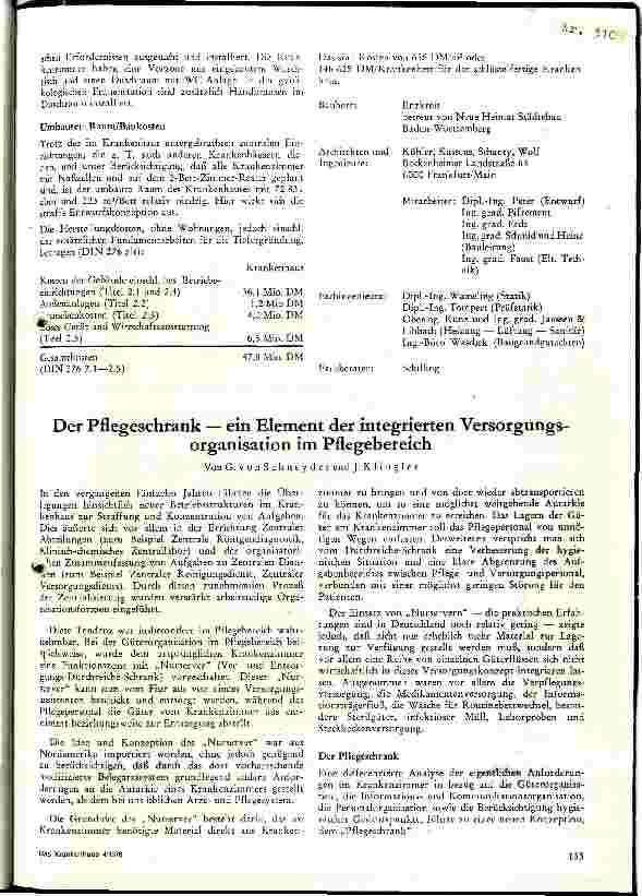 Vorschauseite 1: Der Pflegeschrank - ein Element der integrierten Versorgungsorganisation im Pflegebereich