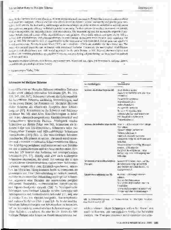 Vorschauseite 2: Schmerzbehandlung bei Multipler Sklerose