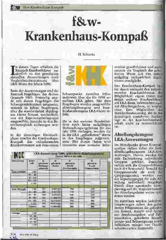 Vorschauseite 1: f&w-Krankenhaus-Kompaß