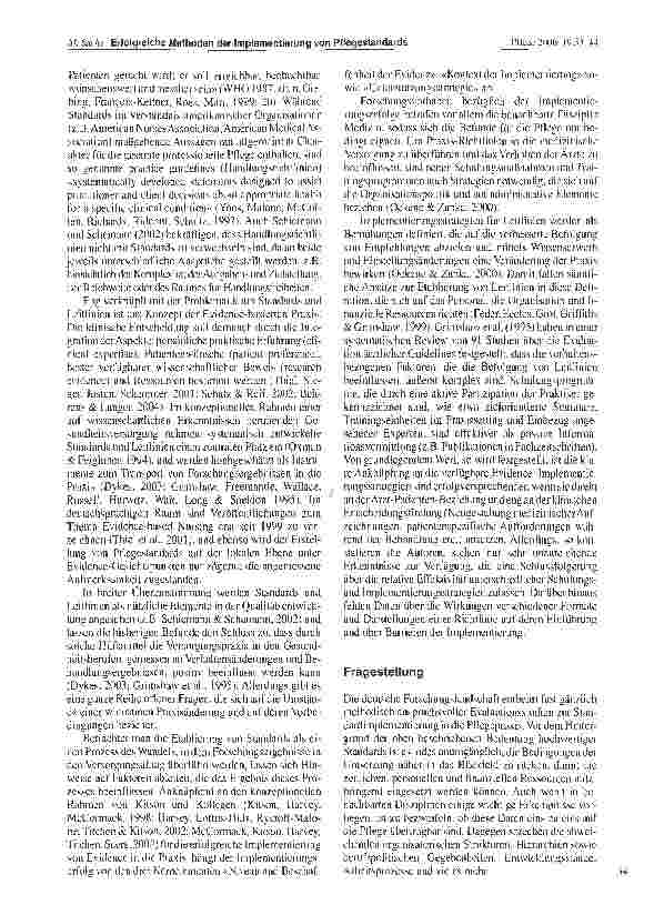Vorschauseite 2: Erfolgreiche Strategien und Methoden der Implementierung von Pflegestandards Eine systematische Übersichtsarbeit