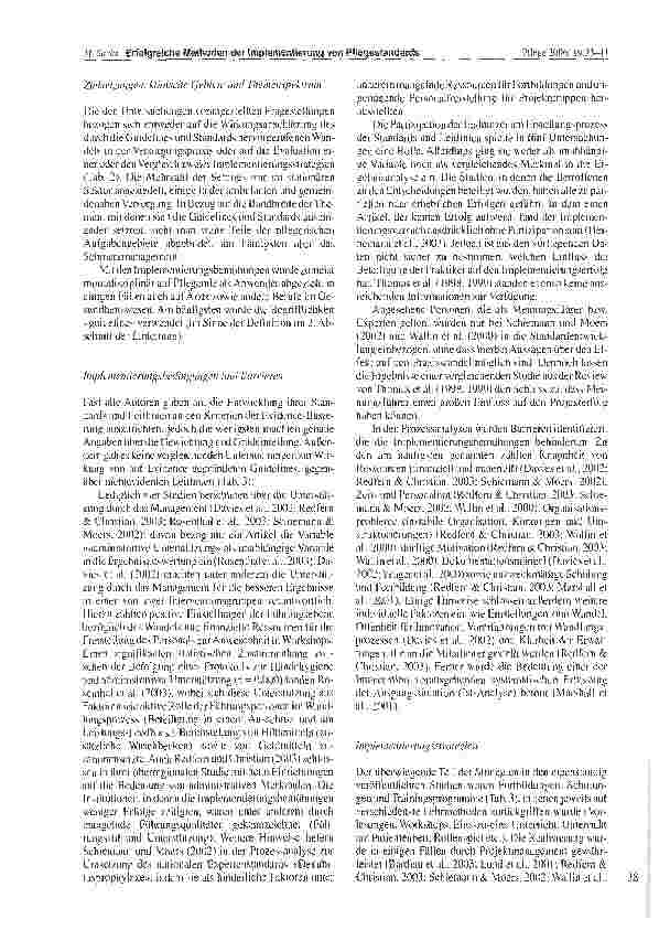 Vorschauseite 6: Erfolgreiche Strategien und Methoden der Implementierung von Pflegestandards Eine systematische Übersichtsarbeit
