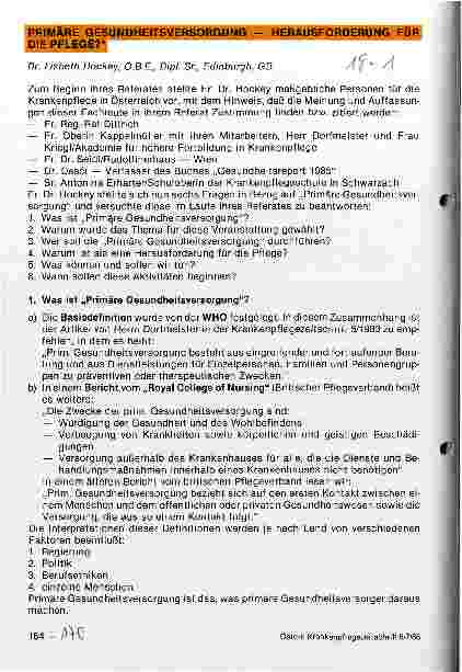 Vorschauseite 1: Primäre Gesundheitsversorgung-Herausforderung für die Pflege?