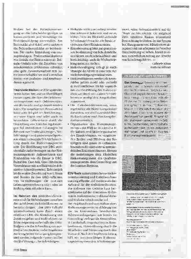 Vorschauseite 2: RISIKOMANAGEMENTLast oder Erfolgsfaktor?