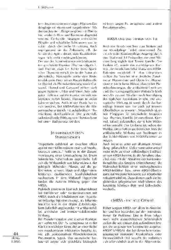 Vorschauseite 3: VIELES LIEGT IN MENSCHEN-HAND: DIE (UN)HEIMLICHE MACHT DER MRSA -AKTUELLE HYGIENEKONZEPTE