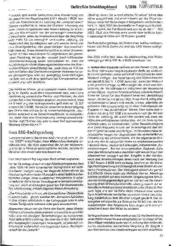 Vorschauseite 3: Das Ende der chefärztlichen Entwicklungsklausel?