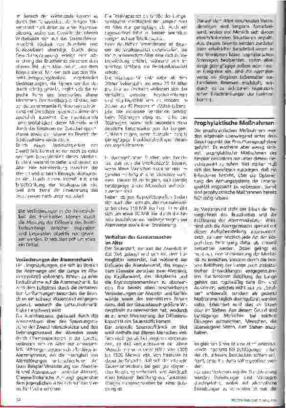 Vorschauseite 4: Altersund Organveränderungen 4. Teil: Das Atmungssystem