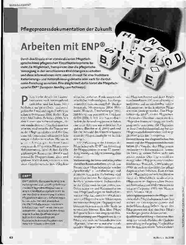 Vorschauseite 1: Pflegeprozessdokumentation der Zukunft - Arbeiten mit ENP®