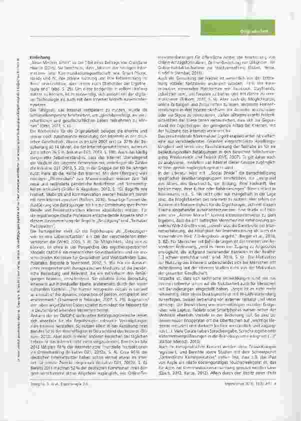 Vorschauseite 2: Ergotherapie 2.0 Partizipation ermöglichen via Internet?