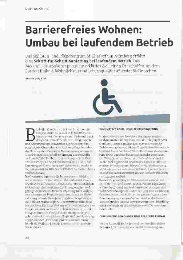 Vorschauseite 1: Barrierefreies Wohnen: Umbau bei laufendem Betrieb