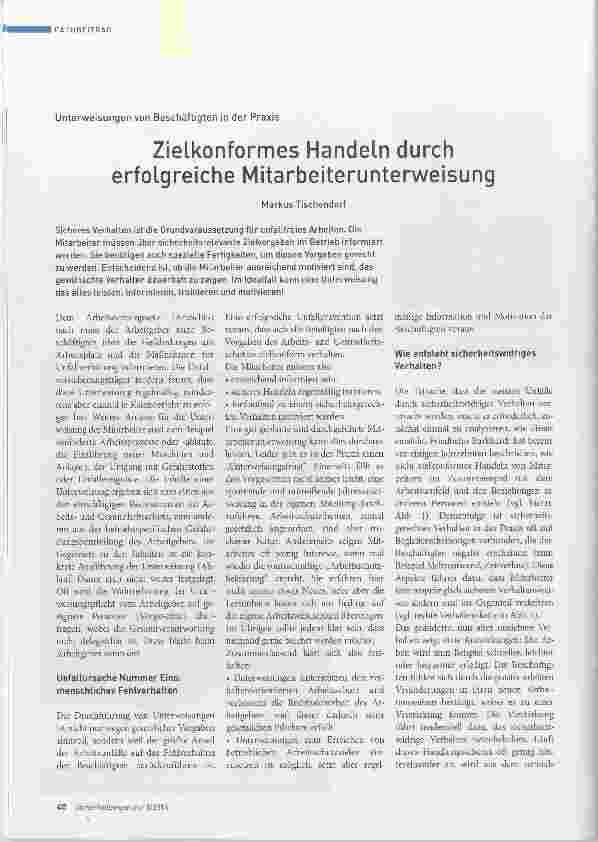 Vorschauseite 1: Zielkonformes Handeln durch erfolgreiche Mitarbeiterunterweisung